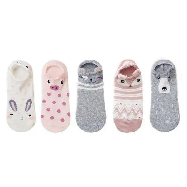 Animal Cotton Socks Female Cat With Dog Summer Short Sock Slippers Women Casual Soft Funny Boat Socks Women Winter Fuzzy Warm Slipper Floor Socks Cute Cartoon Animal Embroidery Coral Foot let Sock Sleeping Warmer