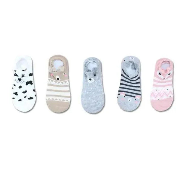 Animal Cotton Socks Female Cat With Dog Summer Short Sock Slippers Women Casual Soft Funny Boat Socks Women Winter Fuzzy Warm Slipper Floor Socks Cute Cartoon Animal Embroidery Coral Foot let Sock Sleeping Warmer