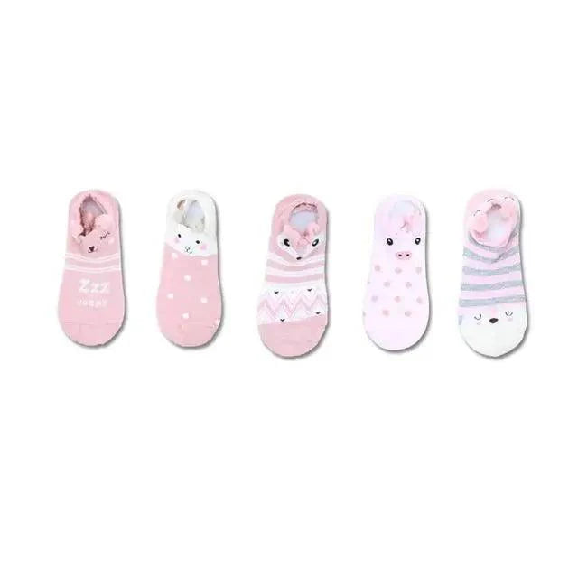 Animal Cotton Socks Female Cat With Dog Summer Short Sock Slippers Women Casual Soft Funny Boat Socks Women Winter Fuzzy Warm Slipper Floor Socks Cute Cartoon Animal Embroidery Coral Foot let Sock Sleeping Warmer