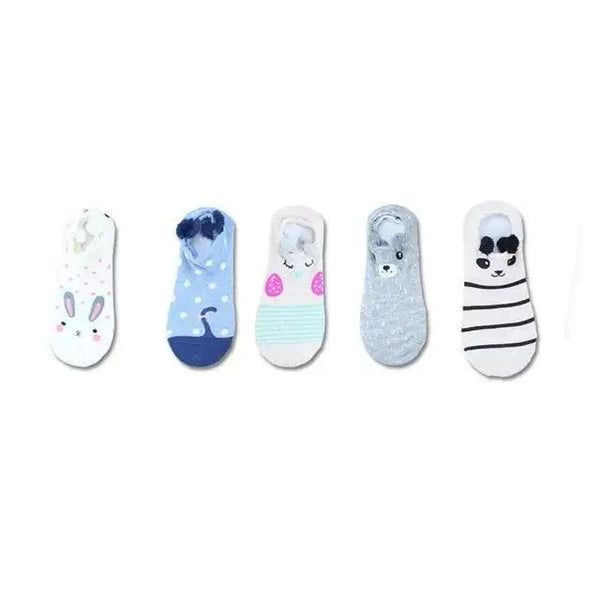 Animal Cotton Socks Female Cat With Dog Summer Short Sock Slippers Women Casual Soft Funny Boat Socks Women Winter Fuzzy Warm Slipper Floor Socks Cute Cartoon Animal Embroidery Coral Foot let Sock Sleeping Warmer