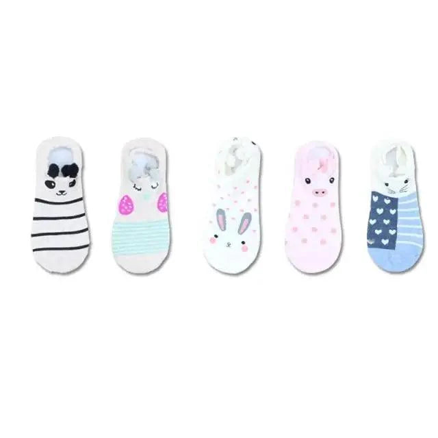 Animal Cotton Socks Female Cat With Dog Summer Short Sock Slippers Women Casual Soft Funny Boat Socks Women Winter Fuzzy Warm Slipper Floor Socks Cute Cartoon Animal Embroidery Coral Foot let Sock Sleeping Warmer