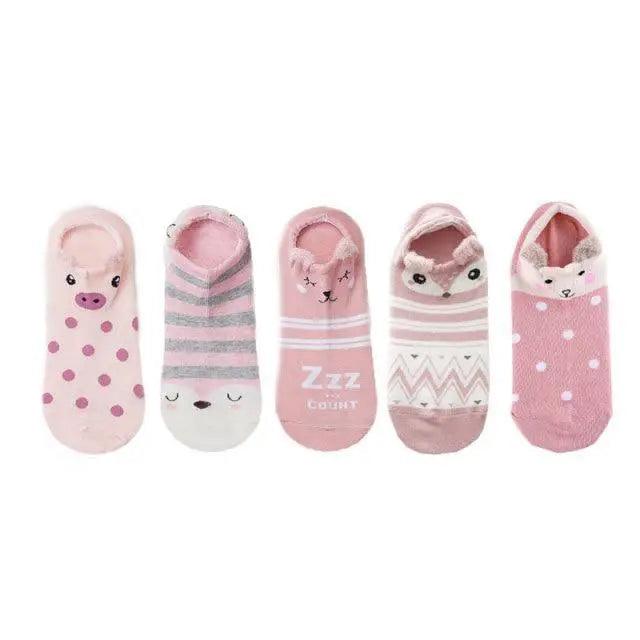 Animal Cotton Socks Female Cat With Dog Summer Short Sock Slippers Women Casual Soft Funny Boat Socks Women Winter Fuzzy Warm Slipper Floor Socks Cute Cartoon Animal Embroidery Coral Foot let Sock Sleeping Warmer