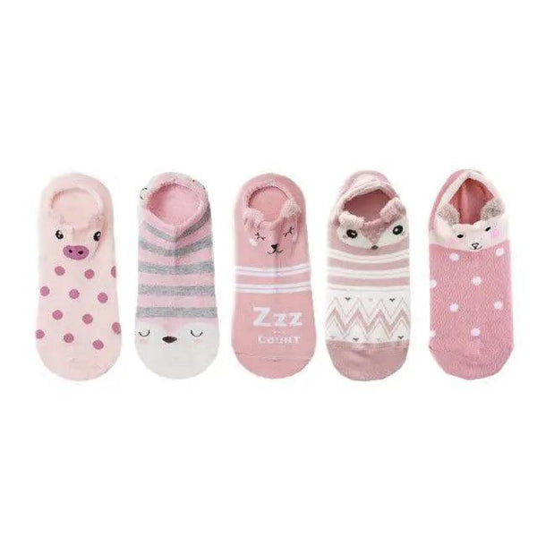 Animal Cotton Socks Female Cat With Dog Summer Short Sock Slippers Women Casual Soft Funny Boat Socks Women Winter Fuzzy Warm Slipper Floor Socks Cute Cartoon Animal Embroidery Coral Foot let Sock Sleeping Warmer