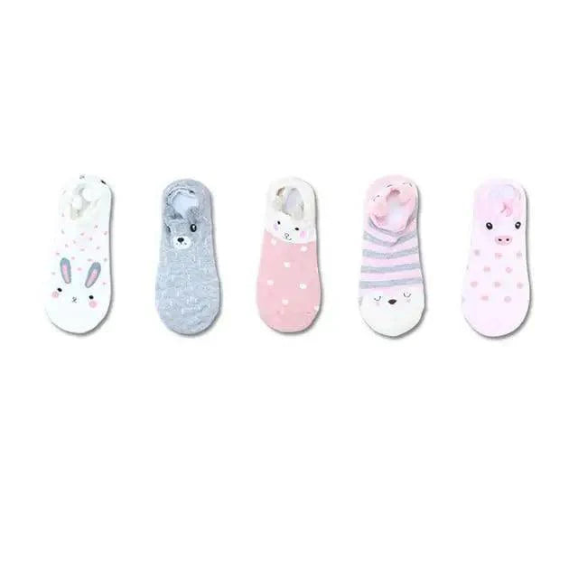 Animal Cotton Socks Female Cat With Dog Summer Short Sock Slippers Women Casual Soft Funny Boat Socks Women Winter Fuzzy Warm Slipper Floor Socks Cute Cartoon Animal Embroidery Coral Foot let Sock Sleeping Warmer