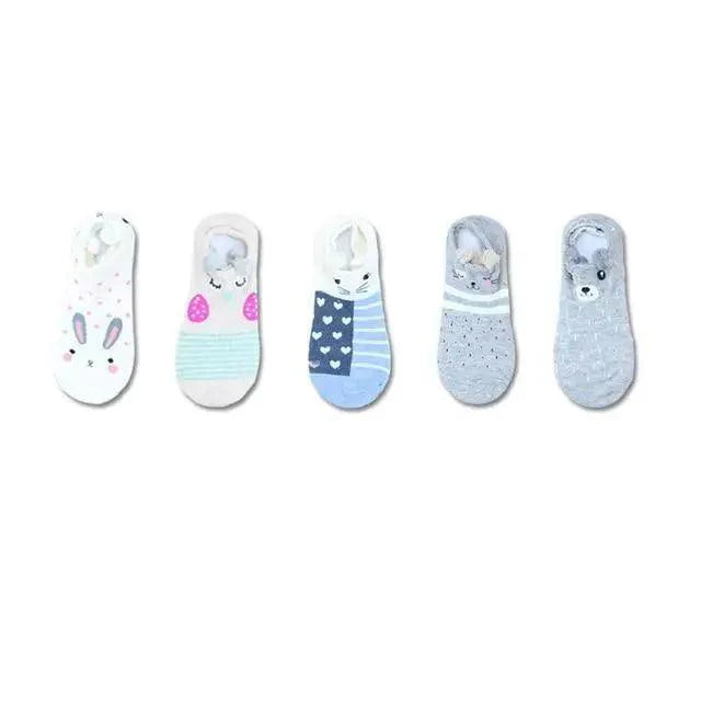 Animal Cotton Socks Female Cat With Dog Summer Short Sock Slippers Women Casual Soft Funny Boat Socks Women Winter Fuzzy Warm Slipper Floor Socks Cute Cartoon Animal Embroidery Coral Foot let Sock Sleeping Warmer