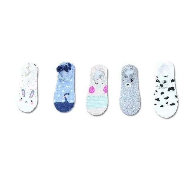 Animal Cotton Socks Female Cat With Dog Summer Short Sock Slippers Women Casual Soft Funny Boat Socks Women Winter Fuzzy Warm Slipper Floor Socks Cute Cartoon Animal Embroidery Coral Foot let Sock Sleeping Warmer
