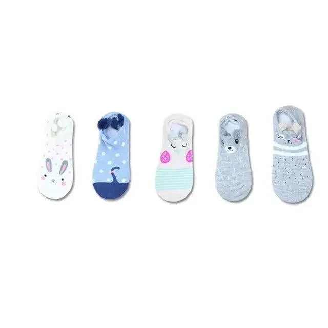 Animal Cotton Socks Female Cat With Dog Summer Short Sock Slippers Women Casual Soft Funny Boat Socks Women Winter Fuzzy Warm Slipper Floor Socks Cute Cartoon Animal Embroidery Coral Foot let Sock Sleeping Warmer
