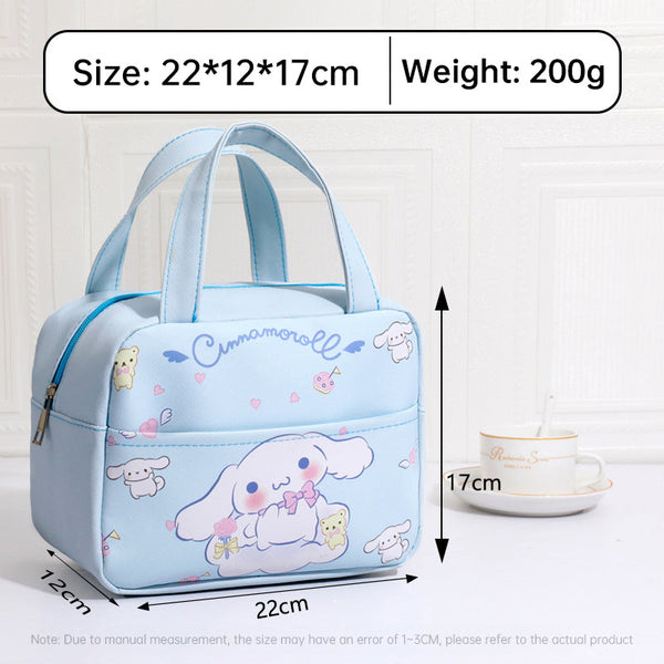 Anime MINISO Ins Thermal Insulation Children Portable Bag Cute Kuromi Storage Lunch Bag Gifts for Girls