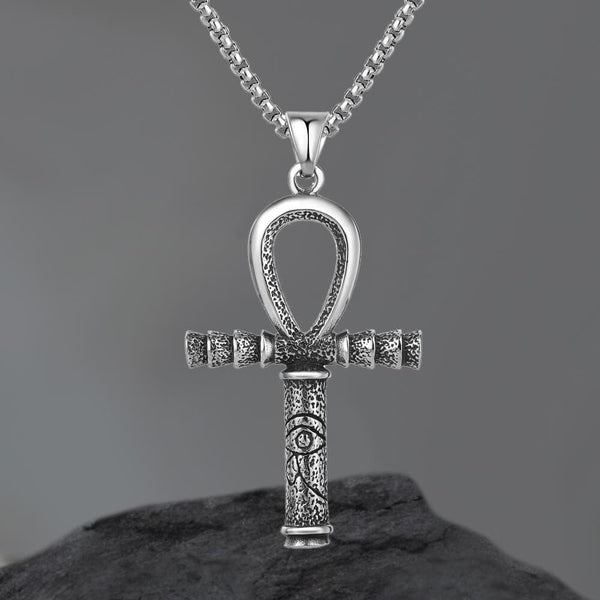 Ankh Eye of Horus Stainless Steel Pendant