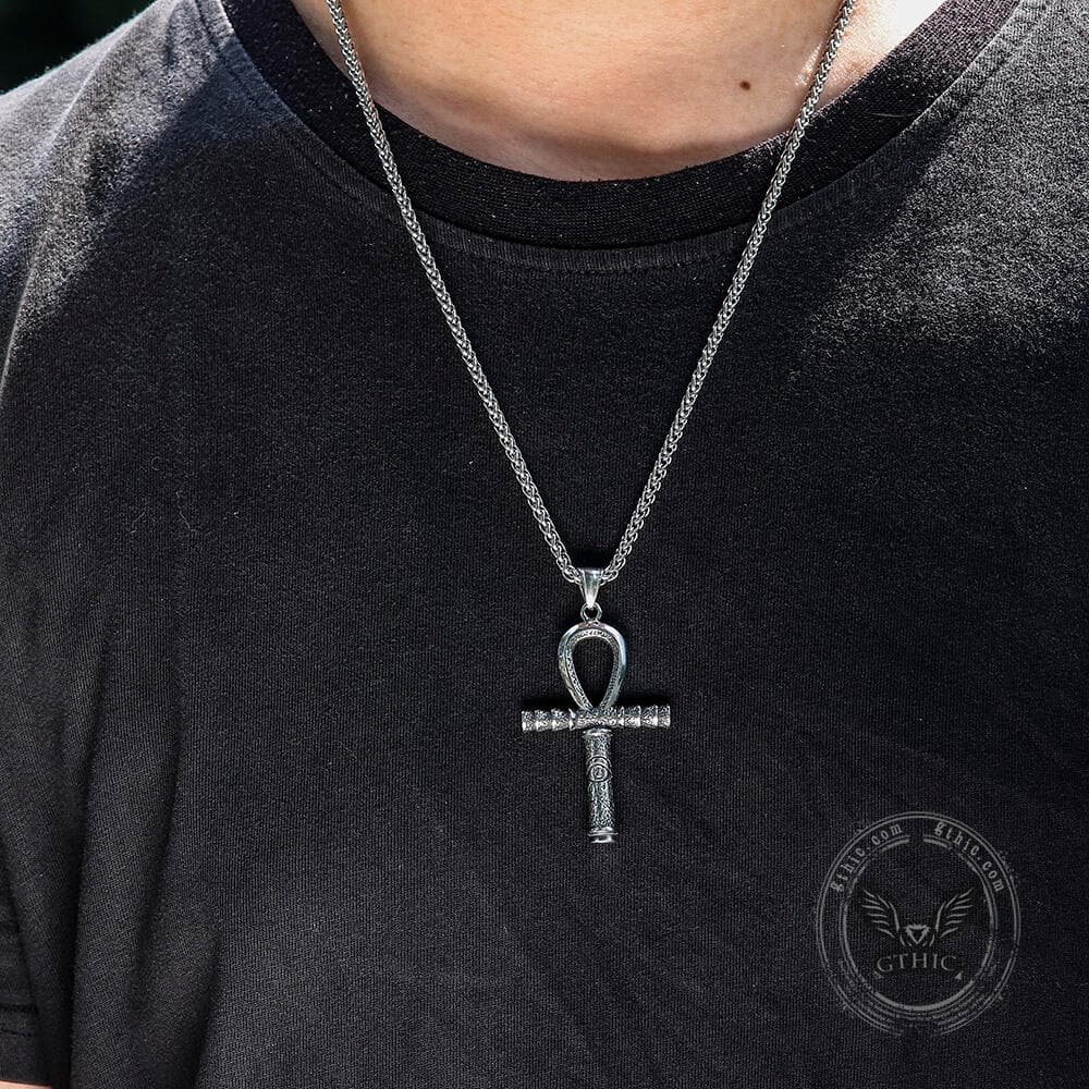 Ankh Eye of Horus Stainless Steel Pendant
