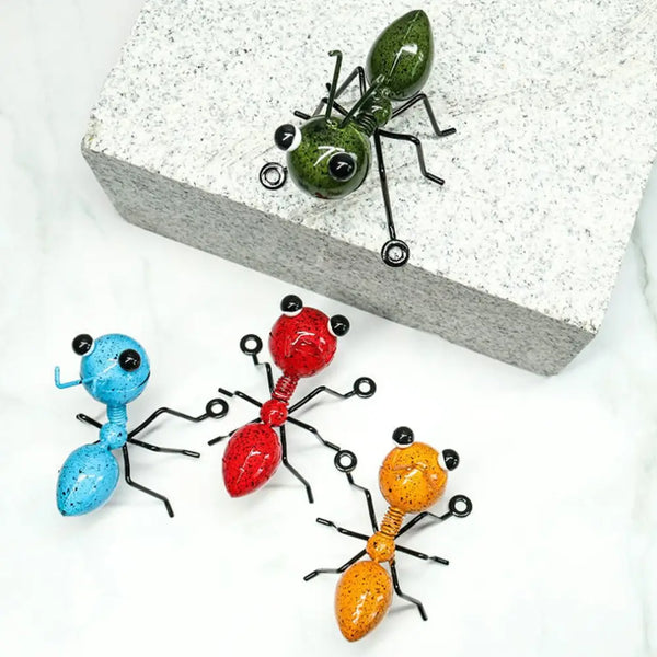 Metal Ants Garden Decoration, Fence Lawn Bedroom Living Room Hanging Wall Decoration, 3D Sculpture Ants Art Decoration Ornament