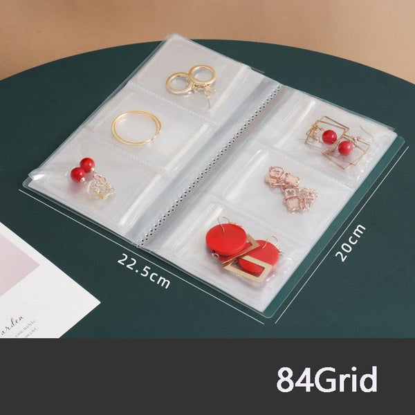 Anti-oxidation Jewelry Organizer Albums Desktop Drawer Storage Transparent Necklace Bracelet Ring Book Holder Jewelry Bag Portable Travel Jewelry Organizer Storage Book for Rings Necklaces Studs And Earrings