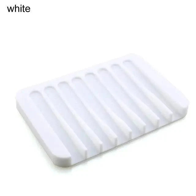 Anti-Skidding Home Improvement Silicone Flexible Bathroom Fixtures Bathroom Hardware Tray Soap Dish for Shower Waterfall Soap Holder Soap Tray Soap Saver Drainer Flexible Silicone For Shower Bathroom Kitchen Counter Top Keep Soap Bars Dry Clean Easy Clean