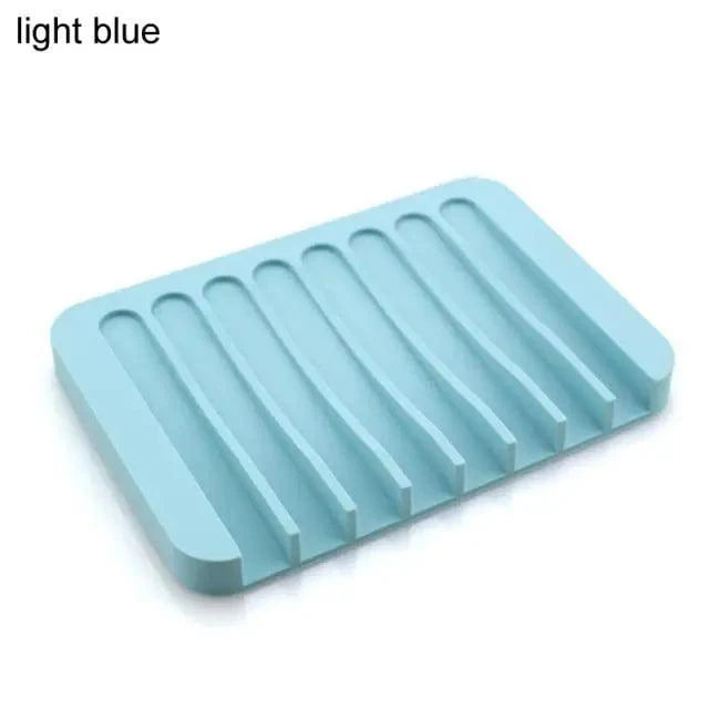 Anti-Skidding Home Improvement Silicone Flexible Bathroom Fixtures Bathroom Hardware Tray Soap Dish for Shower Waterfall Soap Holder Soap Tray Soap Saver Drainer Flexible Silicone For Shower Bathroom Kitchen Counter Top Keep Soap Bars Dry Clean Easy Clean