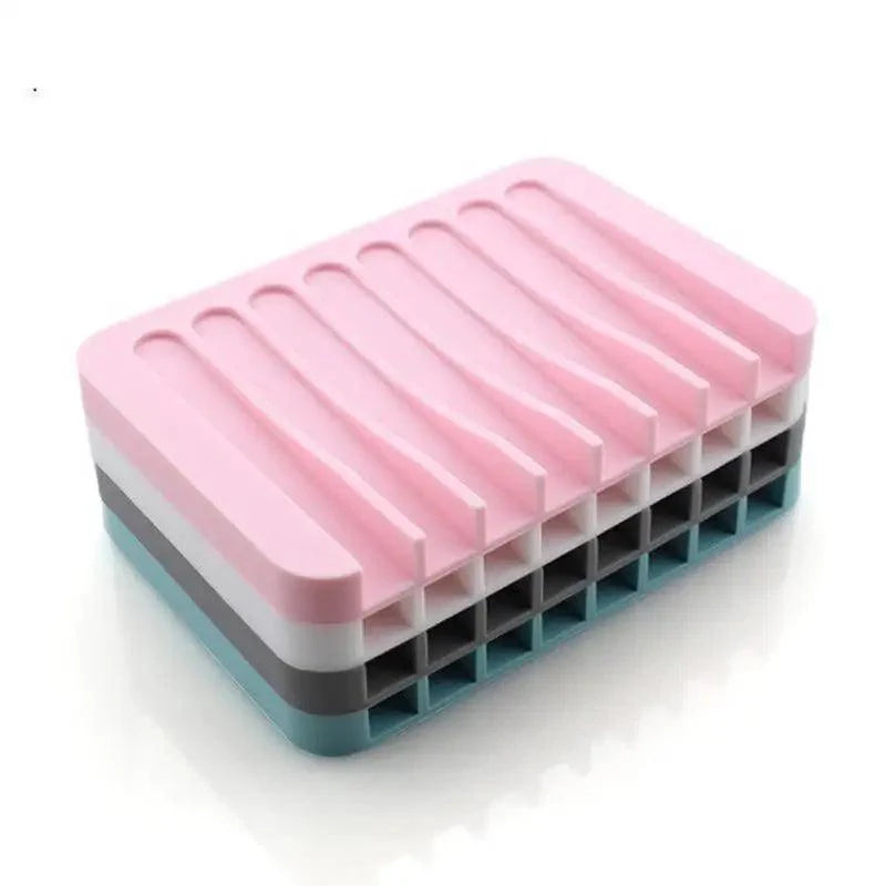 Anti-Skidding Home Improvement Silicone Flexible Bathroom Fixtures Bathroom Hardware Tray Soap Dish for Shower Waterfall Soap Holder Soap Tray Soap Saver Drainer Flexible Silicone For Shower Bathroom Kitchen Counter Top Keep Soap Bars Dry Clean Easy Clean