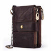 Anti-Theft Brush Wallet Leather Bag Multi-Function Buckle Zipper Retro Crazy Horse Cowhide Men's Bag Casual Coin Purse