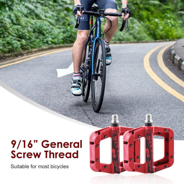 Anti-Vibration Mountain Bike Pedal Anti-Skid Lightweight Nylon Fiber Bicycle Pedal Board High-Strength Anti-Skid Bicycle Pedal New Nylon Fabric Anti Slip Durable Mountain Bike Flat Pedals