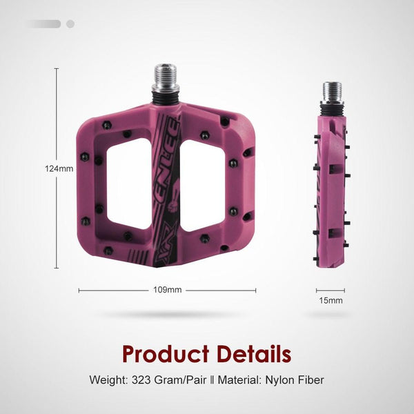 Anti-Vibration Mountain Bike Pedal Anti-Skid Lightweight Nylon Fiber Bicycle Pedal Board High-Strength Anti-Skid Bicycle Pedal New Nylon Fabric Anti Slip Durable Mountain Bike Flat Pedals