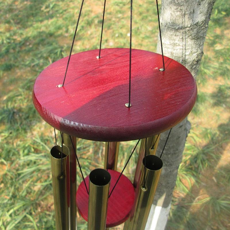 Antique Amazing Grace Wind Chimes Outdoor Large Deep Tone Resonant 6 Memorial Tube Copper Wind Chimes Chapel Bells Wind-chimes Hanging Home Decoration Elegant Chime Soothing Rich Tone for Mom Decent Gift For Housewarming & Christmas