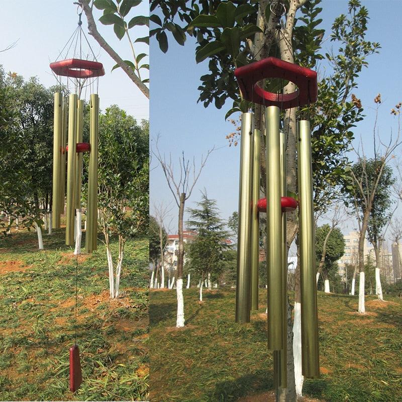 Antique Amazing Grace Wind Chimes Outdoor Large Deep Tone Resonant 6 Memorial Tube Copper Wind Chimes Chapel Bells Wind-chimes Hanging Home Decoration Elegant Chime Soothing Rich Tone for Mom Decent Gift For Housewarming & Christmas