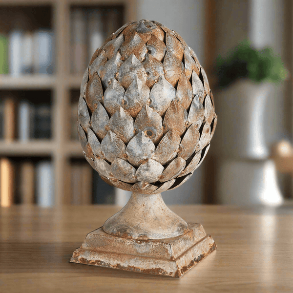 Antique Artichoke Ornament on Pedestal Base