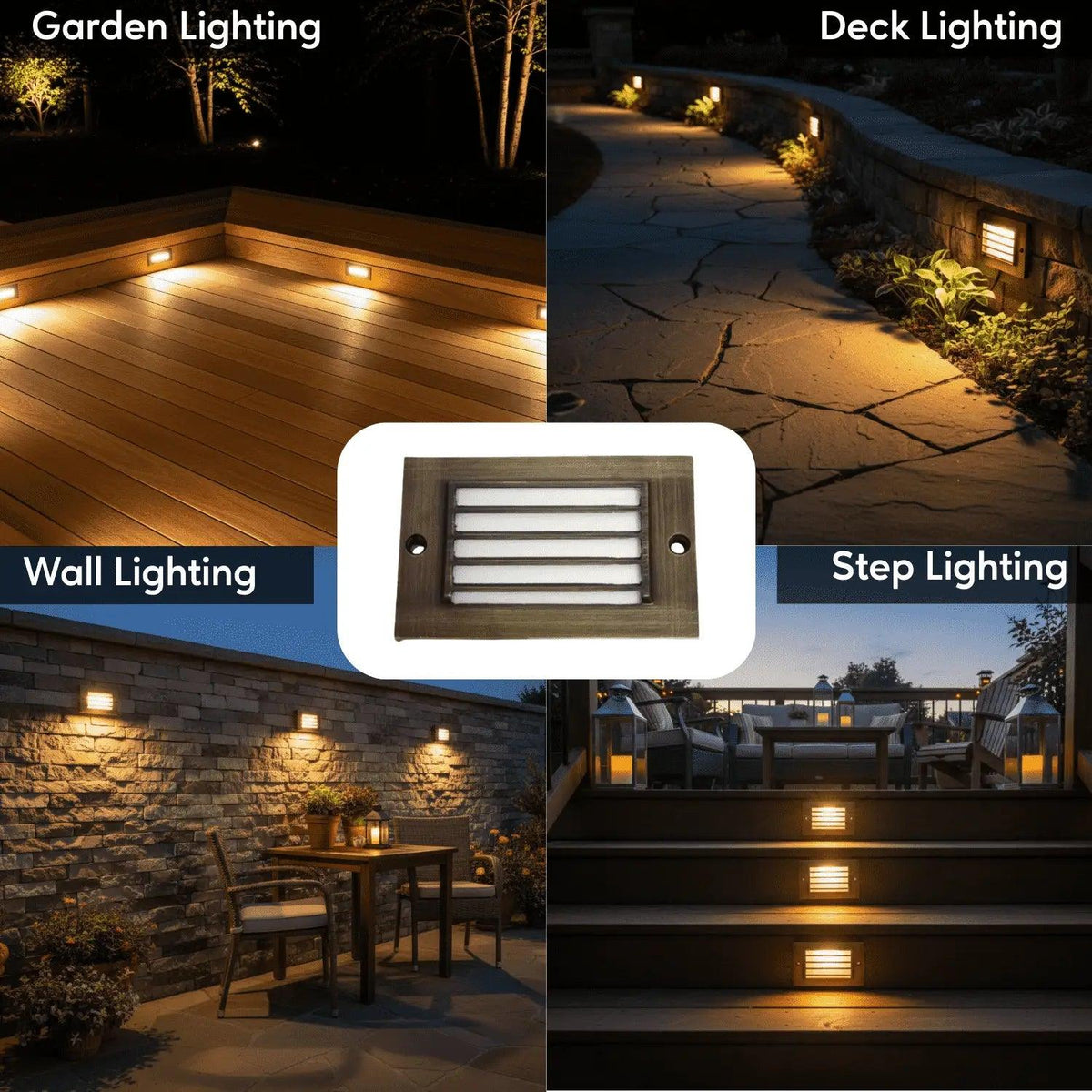 Antique Bronze LED Step Light Fixture | Brass Construction | Low Voltage