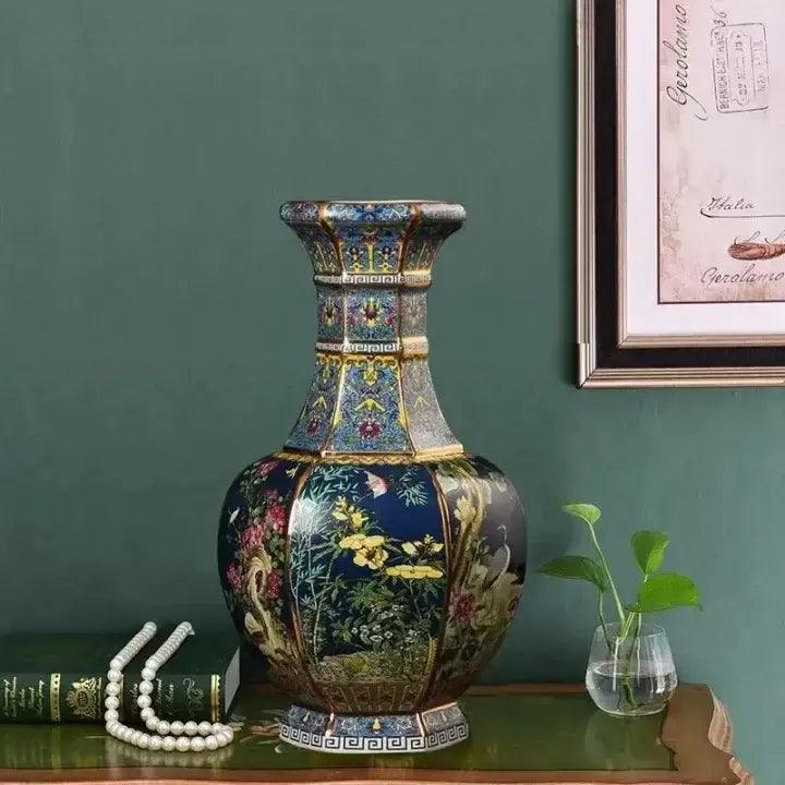 Blue Gold Ceramic Vase