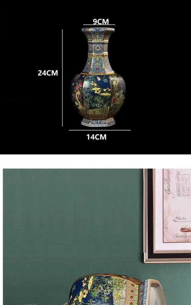 Blue Gold Ceramic Vase