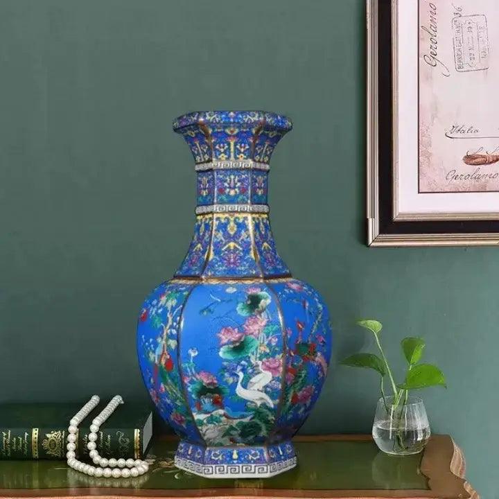 Blue Gold Ceramic Vase