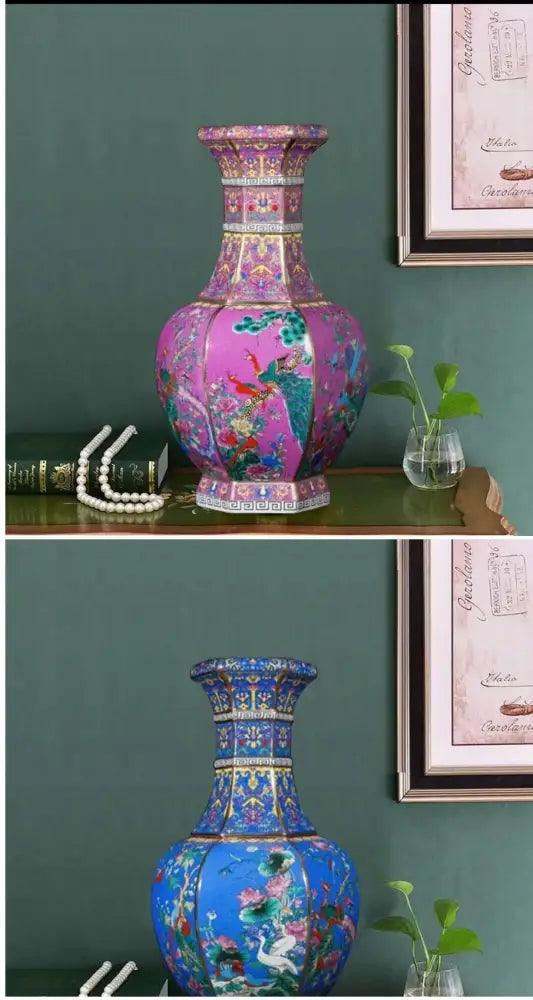 Blue Gold Ceramic Vase