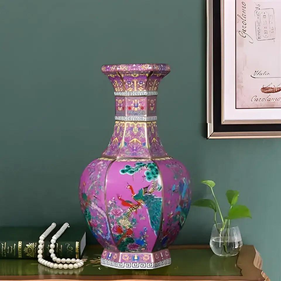 Blue Gold Ceramic Vase