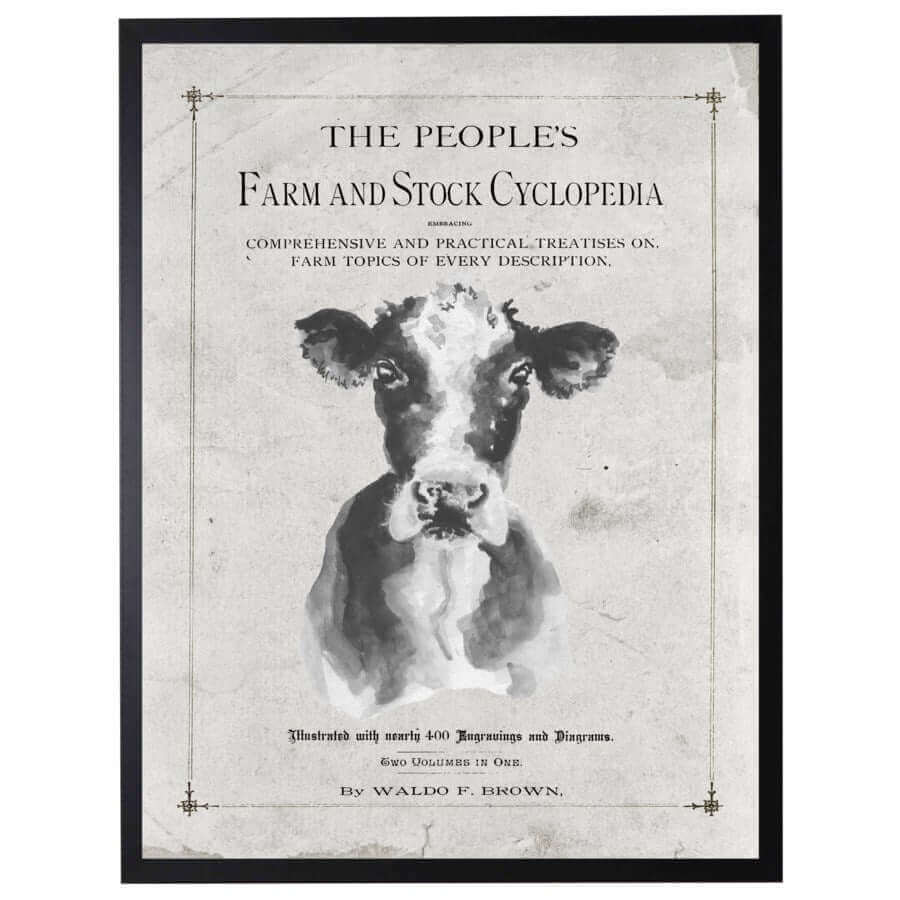 Antique Farmhouse Cow Artwork inspired by 
