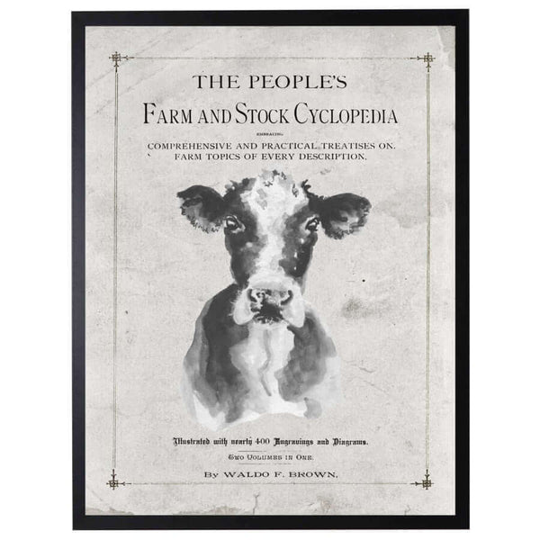 Antique Farmhouse Cow Artwork inspired by 