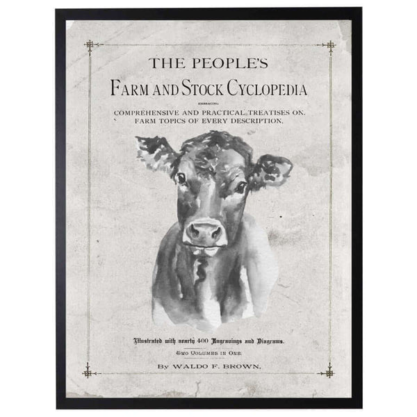 Antique Farmhouse Jersey Cow Artwork inspired by 