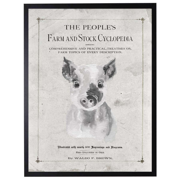 Antique Farmhouse Pig Artwork inspired by 
