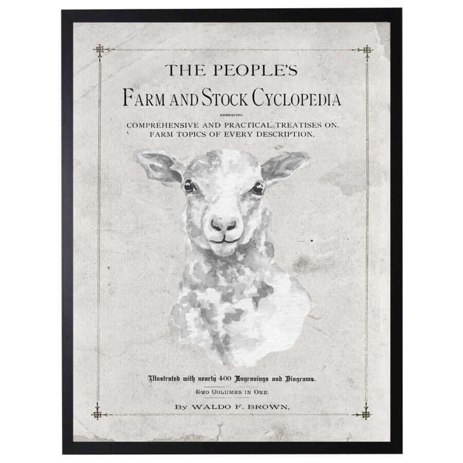 Antique Farmhouse Sheep Artwork inspired by 