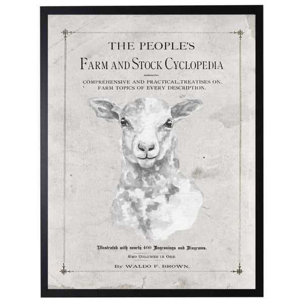 Antique Farmhouse Sheep Artwork inspired by 