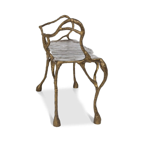 Antique Gold Organic Branch Bench