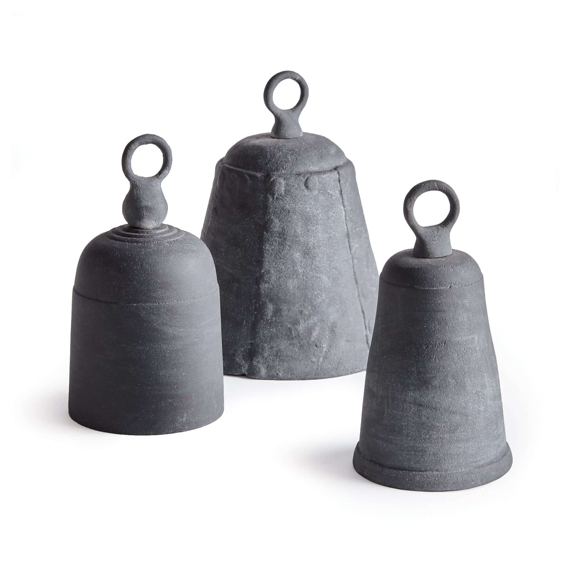 Antique Metal Bells with Weathered Zinc Finish (Set of 3)