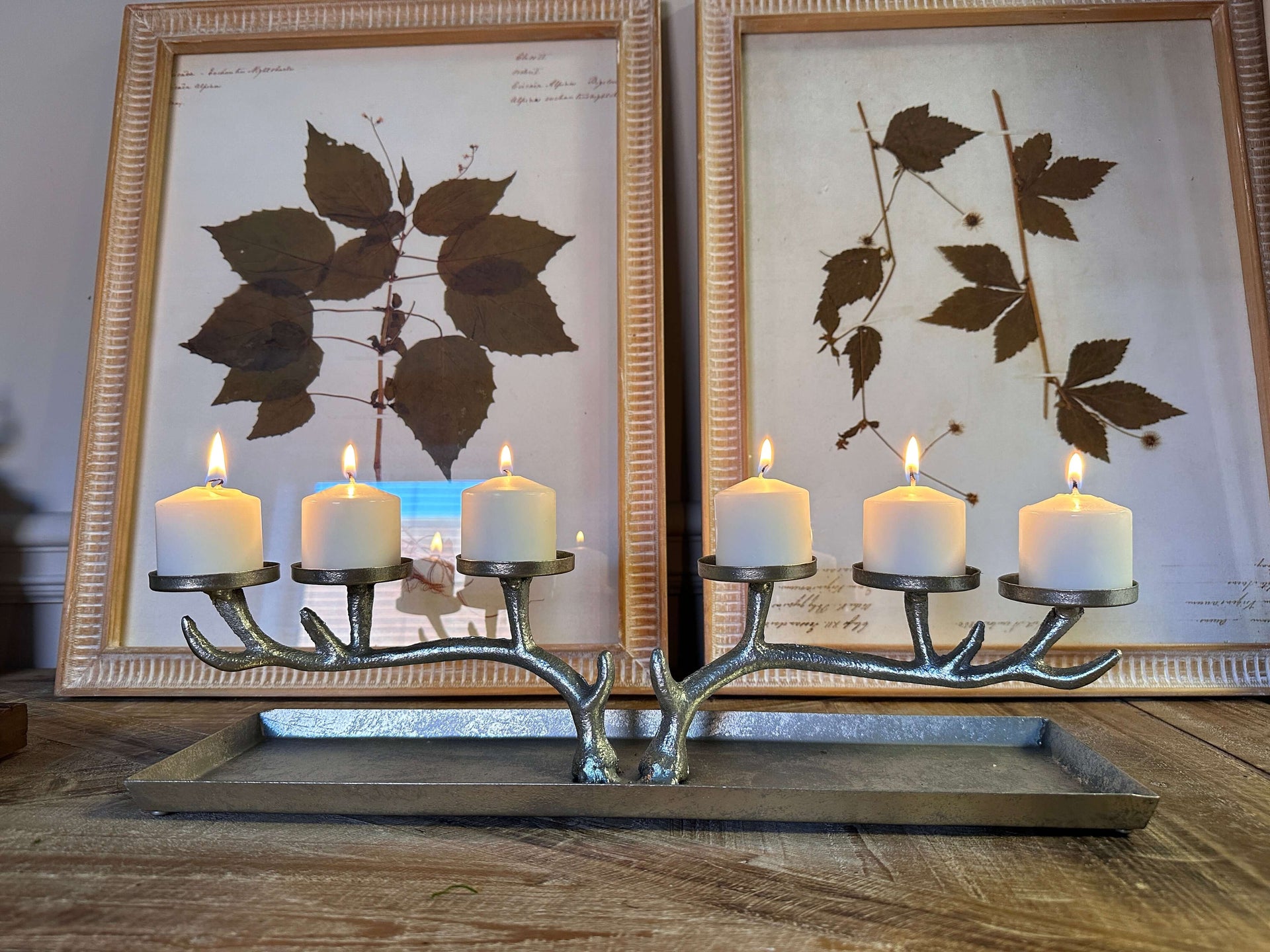 Antique Silver Branch Candle Holder