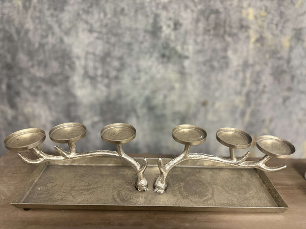 Antique Silver Branch Candle Holder