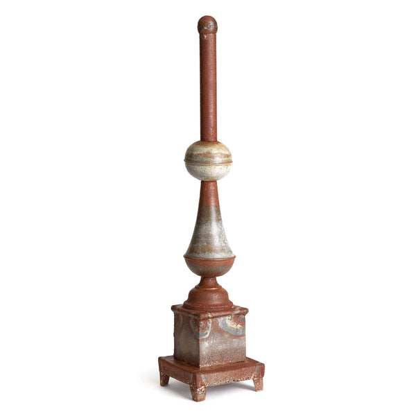 Antique-Style Rusted Metal Finial Decor