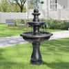 Concrete Antique Black 3 Tier Outdoor Water Fountain