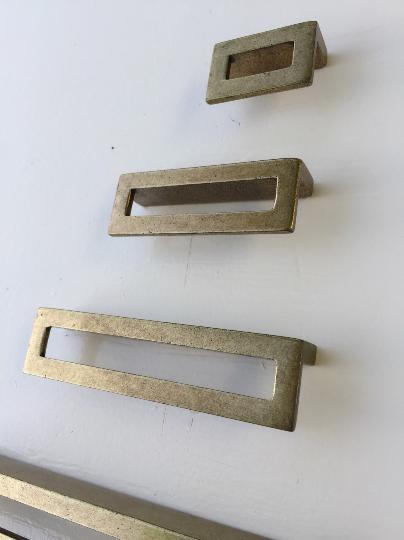 Linea Aged Brass Drawer Pulls