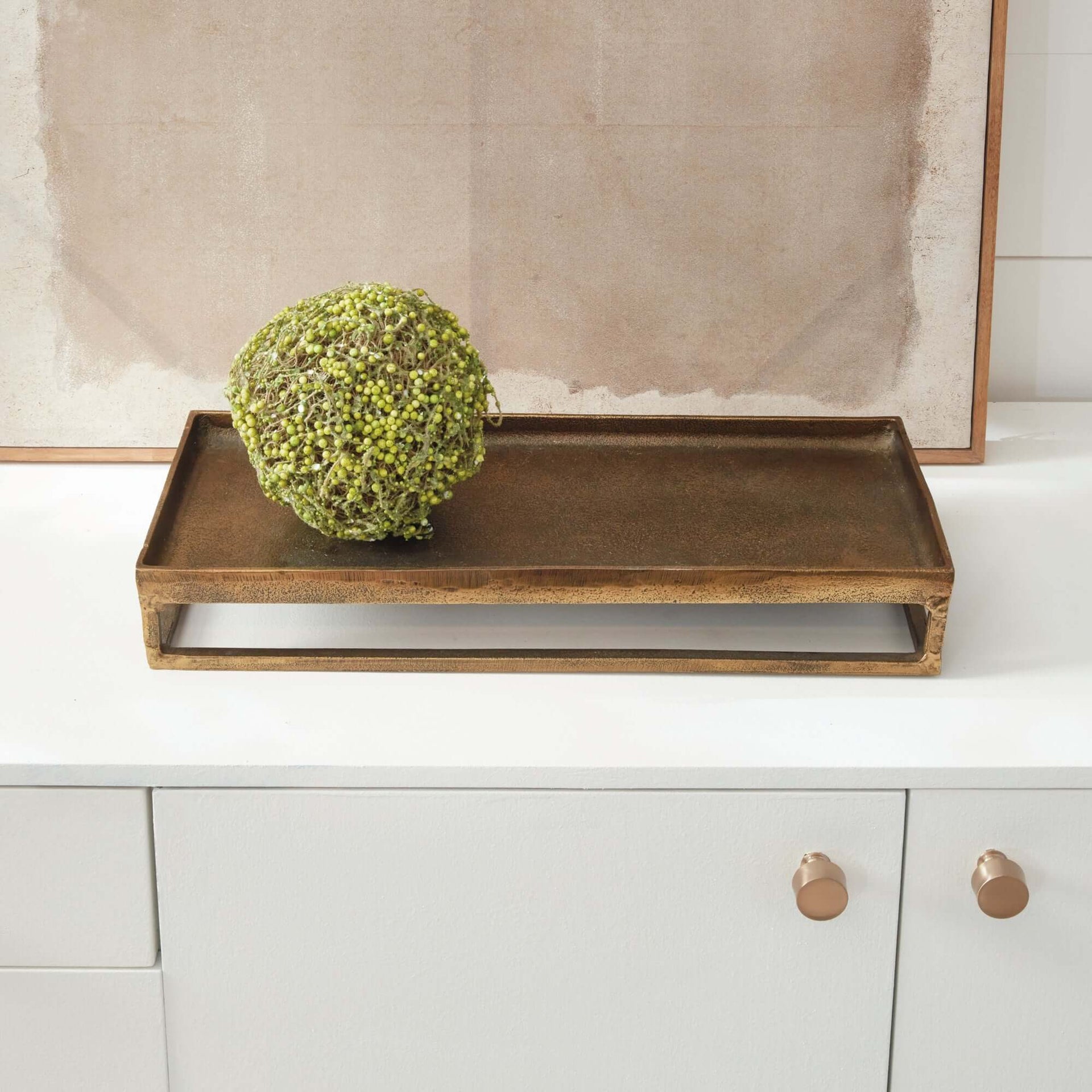 Antique Brass Raised Display Tray