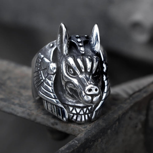 Anubis Egyptian Death God Stainless Steel Ring