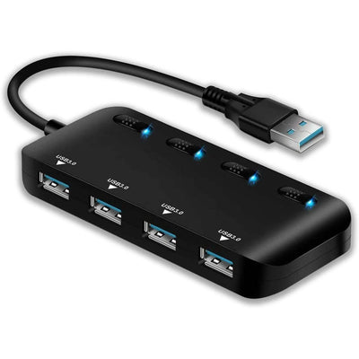 APANAGE 4-Port Powered USB 3.0 Hub Splitter