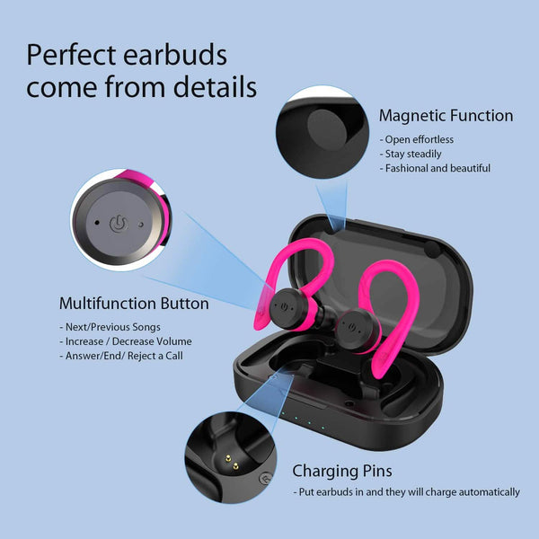 APEKX Bluetooth Headphones True Wireless Earbuds with Charging Case