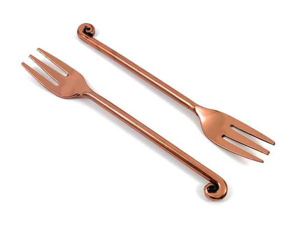 Vibhsa Copper Finish Appetizer Forks Set of 6