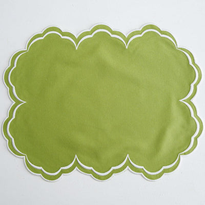 AQUELLE GREEN RECTANGLE FABRIC PLACEMAT (Set Of 4)